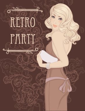 Retro party davetiye tasarım