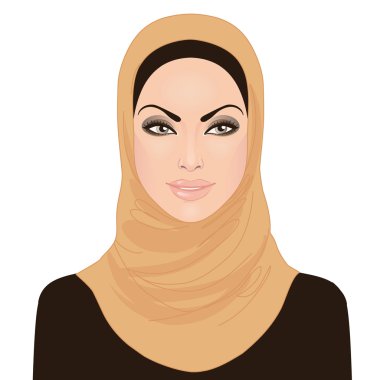 Muslim beautiful girl in hijab clipart