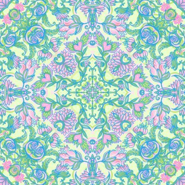 sevimli pembe çiçek Dikişsiz desen arka plan.