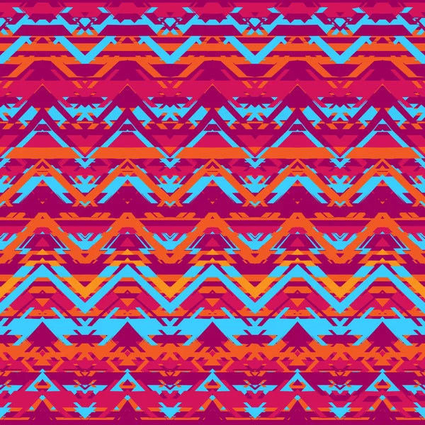 Patrón étnico en zigzag en colores retro — Vector de stock