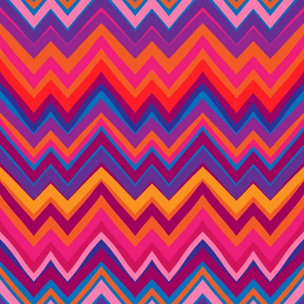 Modèle ethnique en zigzag aux couleurs rétro — Image vectorielle