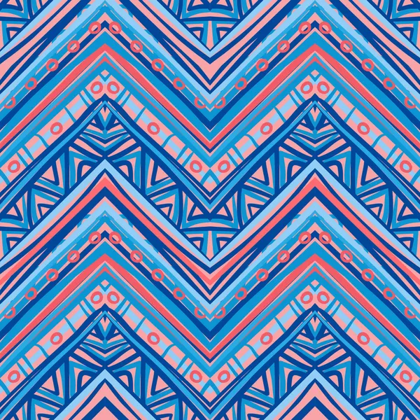 Modèle ethnique en zigzag aux couleurs rétro — Image vectorielle