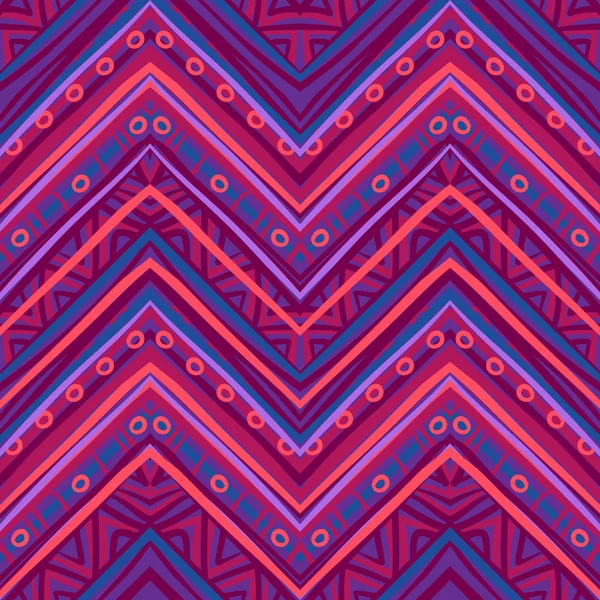 Modèle ethnique en zigzag aux couleurs rétro — Image vectorielle
