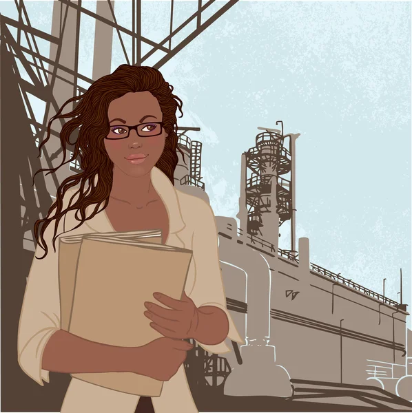 Mujer afroamericana supervisora — Vector de stock