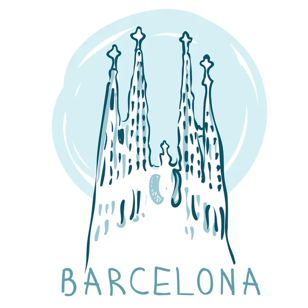 La Sagrada Familia, Barcelone, Espagne. — Image vectorielle