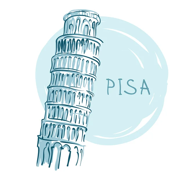 De scheve toren, pisa, Italië, Europa — Stockvector