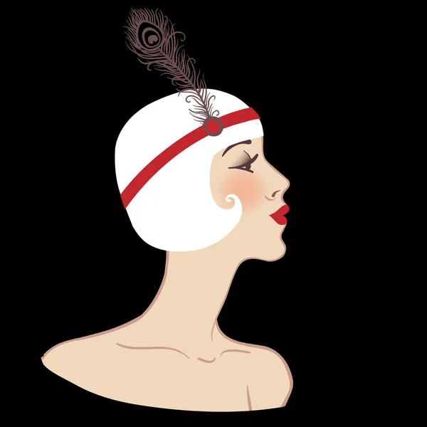 Flapper girl — Stockvector