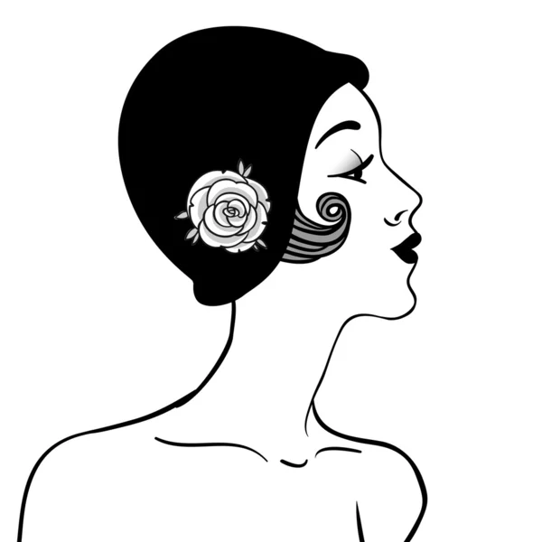 Flapper girl — Stockvector