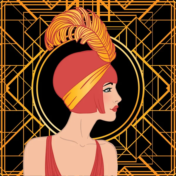 Menina flapper —  Vetores de Stock