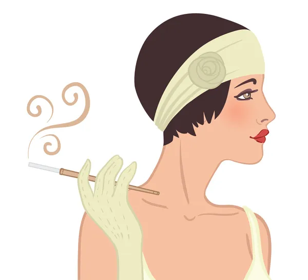 Flapper girl — Stock Vector