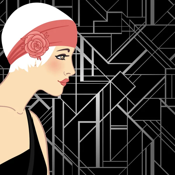 Menina flapper — Vetor de Stock