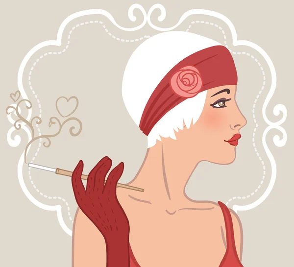 Flapper girl — Stockvector