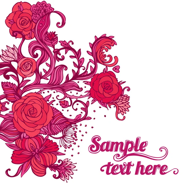 Stilvolle florale Valentinstag Hintergrund — Stockvektor