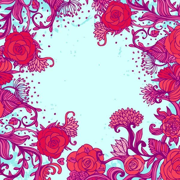 Fondo floral de San Valentín con estilo — Vector de stock