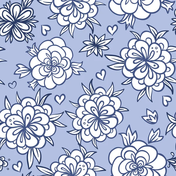 Nahtlose Doodle floralen Hintergrund — Stockvektor