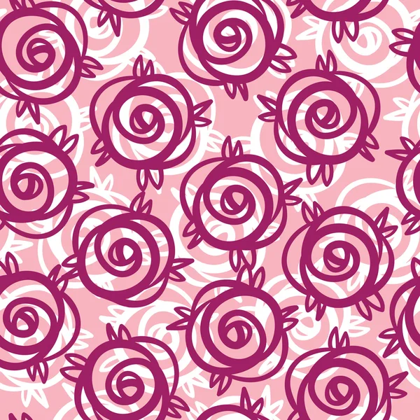 Aranyos rózsaszín virágos zökkenőmentes minta — Stock Vector