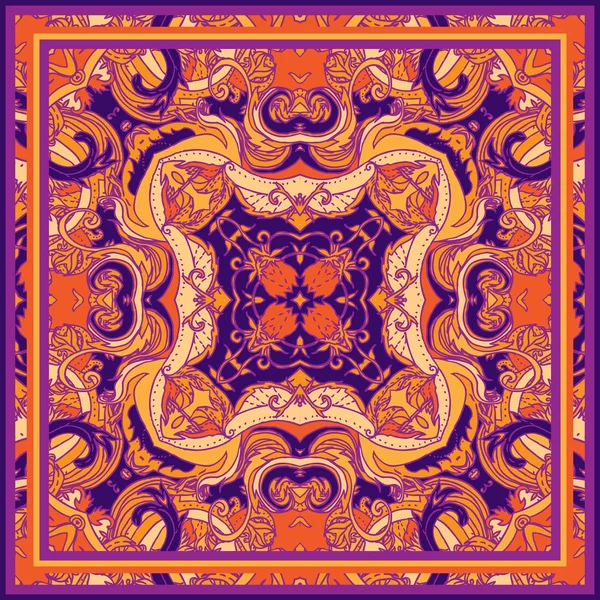 Paisley floral ornamentado padrão sem costura — Vetor de Stock