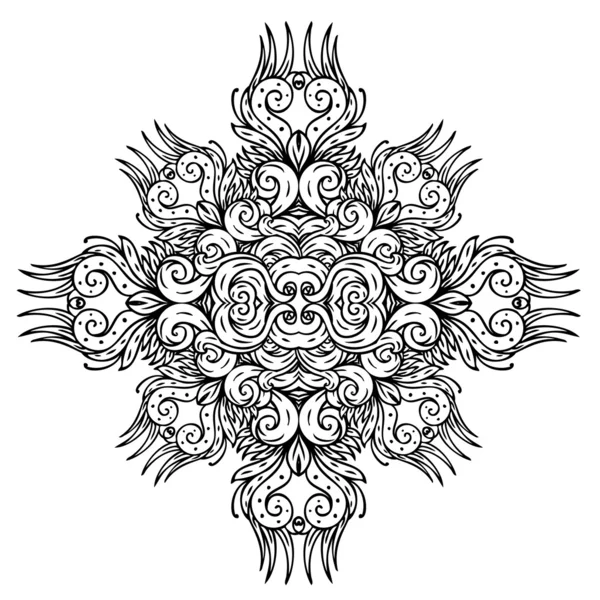 Modèle floral rétro vectoriel noir — Image vectorielle
