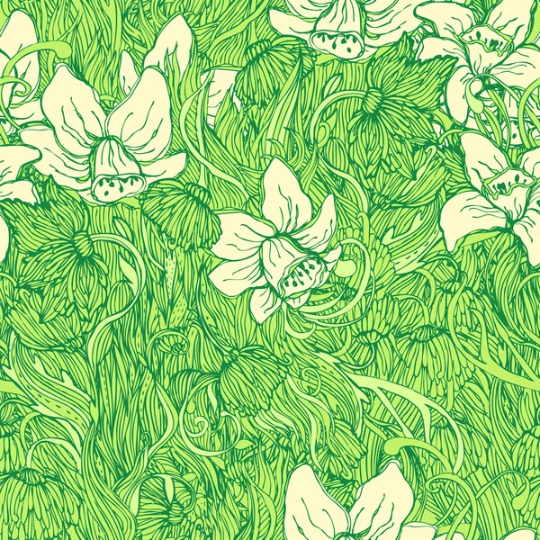 Fondo patrón con narciso — Vector de stock