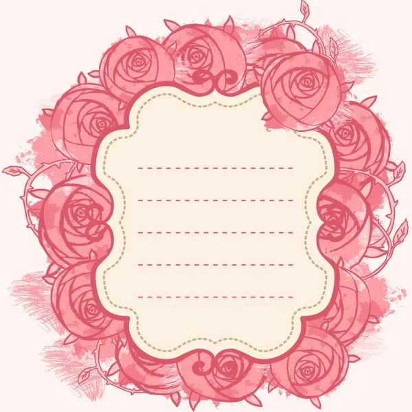 Beautiful roses design on beige background — Stock Vector