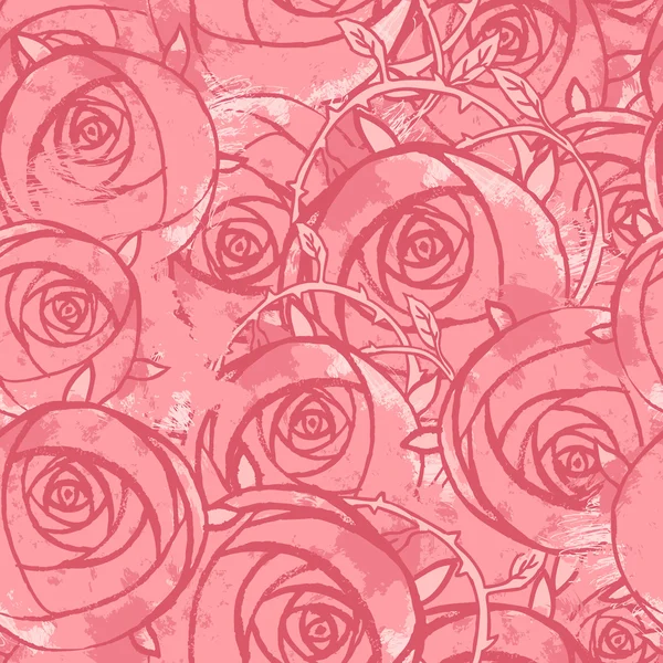 Rózsaszín esküvői virág grunge minta — Stock Vector