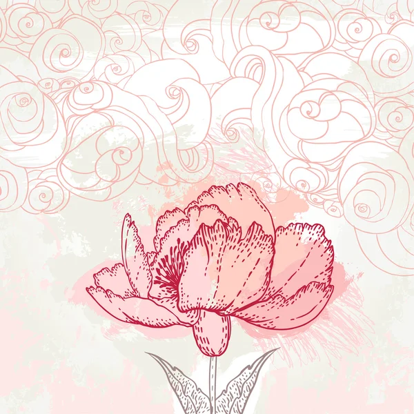 Grunge fondo floral vintage — Vector de stock