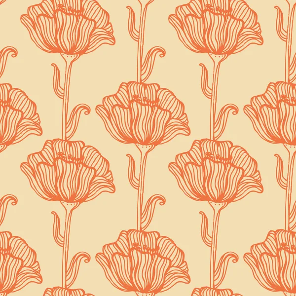 Patrón sin costura floral vectorial — Vector de stock