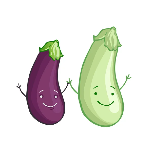 Funny vegetables vector icon set — Stock Vector