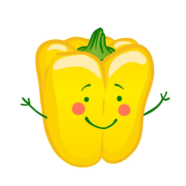 Divertidos vegetales vector icono conjunto, pimentón — Archivo Imágenes Vectoriales