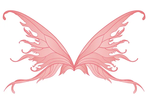 Paar van roze fairy vleugels — Stockvector
