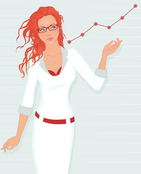 Beautiful young business woman — Stock Vector