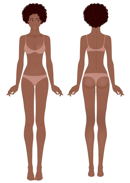 Modelo de cuerpo de la mujer africana — Archivo Imágenes Vectoriales