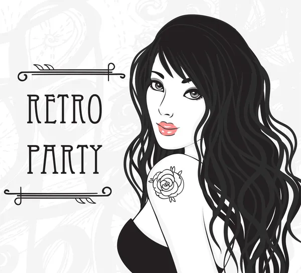 Retro party invitation design — Stock Vector