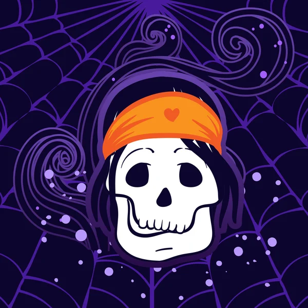 Pirate Skull Captain with Hat — Stock Vector