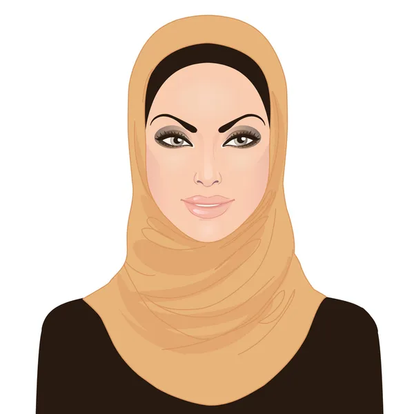 Musulmana hermosa chica en hijab — Vector de stock