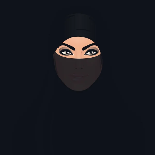 Woman in traditional niqab veil — Stock Vector