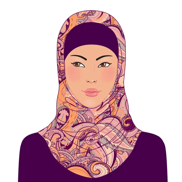 Muslim beautiful girl — Stock Vector