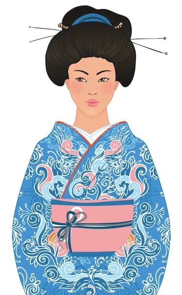 Vacker japansk kvinna — Stock vektor