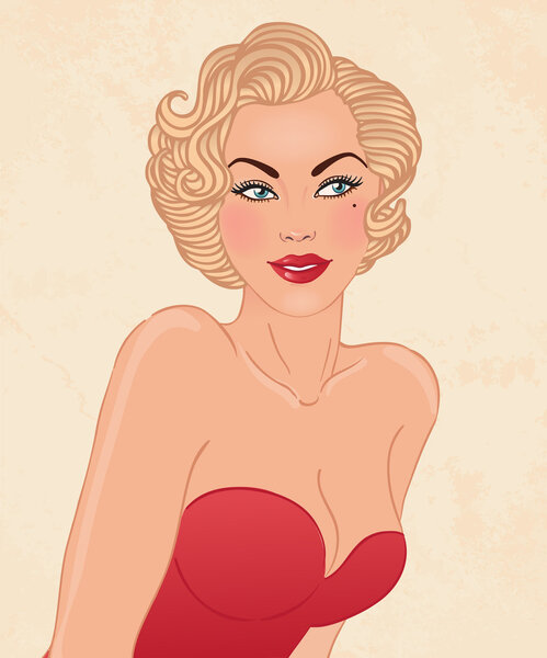 Красивая блондинка с макияжем
