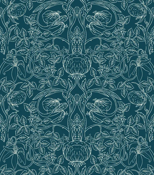 Motif floral vintage sans couture pour fonds d'écran rétro — Image vectorielle