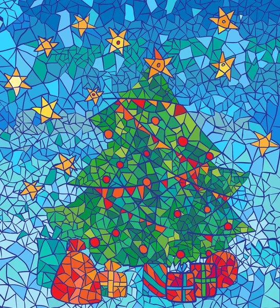Mosaico abstracto Fondo de Navidad — Vector de stock