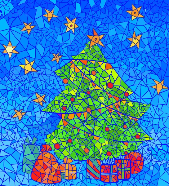 Abstract mozaïek Kerstmis achtergrond — Stockvector