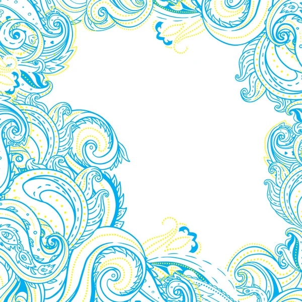 Floral paisley frame — Stockvector