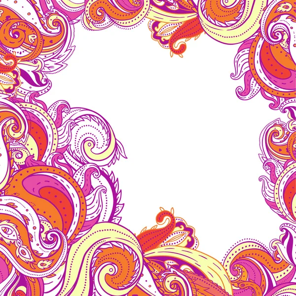 Floral paisley frame — Stockvector