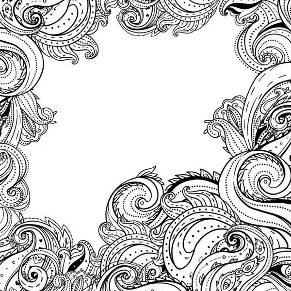 Marco paisley floral — Archivo Imágenes Vectoriales