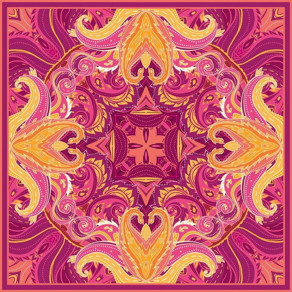 Ornamental floral paisley pattern.