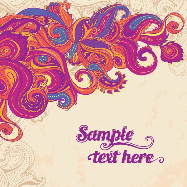 Orné motif paisley floral — Image vectorielle