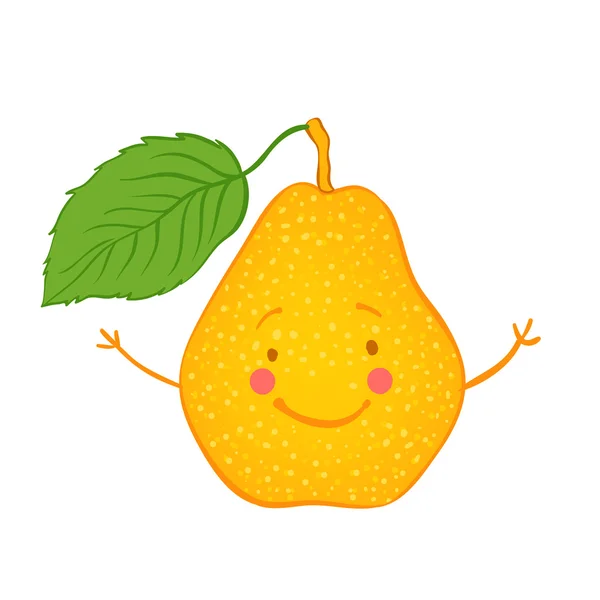 Set di icone di frutta divertenti: pera — Vettoriale Stock