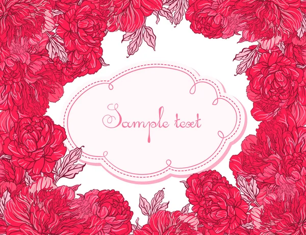 Indah desain buket peony - Stok Vektor