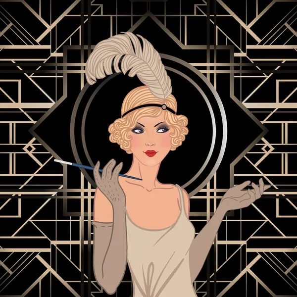 Flapper girl — Stockvector